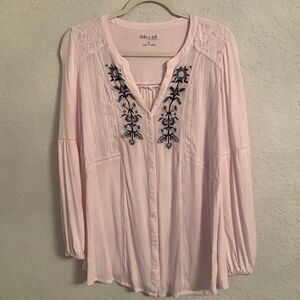 FLUTTER & KICK Tunic, Long Sleeve, 100%Cotton. Size M